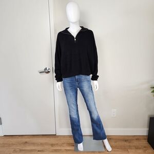 Brunette The Label Black 1/4 Zip Pull Over Sweater Sz S